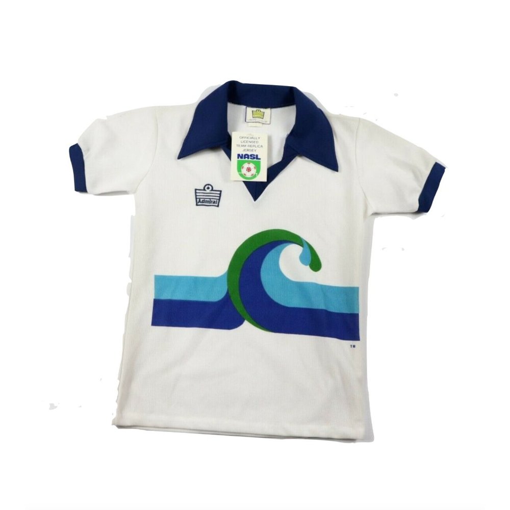 NOS Vintage 80s NASL California Surf Soccer Jersey White Football